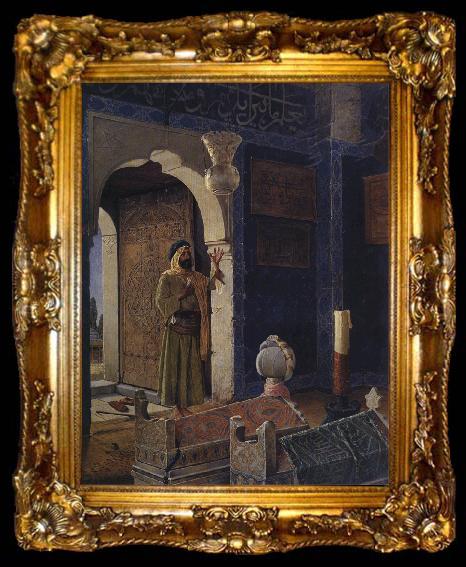 framed  Osman Hamdy Bey Old Man in front of a Child